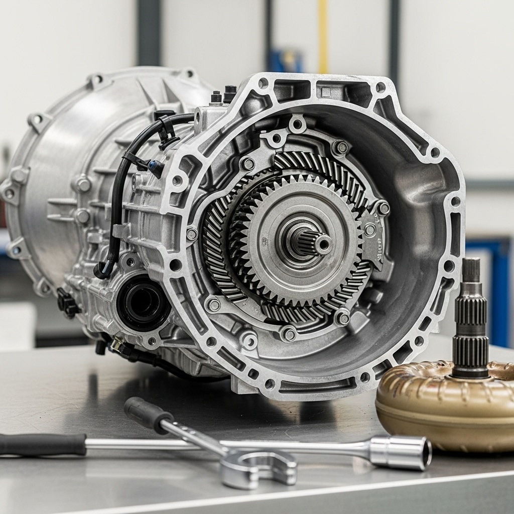 Detailed shot of internal transmission gears